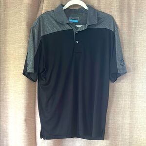 PGA Tour Black and Gray Performance Polo Shirt